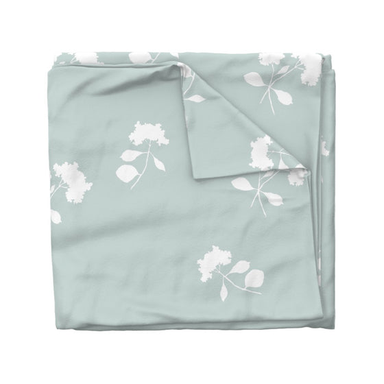 Tossed Blossoms in Meadow Sage Duvet Cover