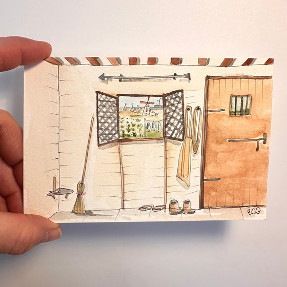 The Oldest House at Christmastime Postcard