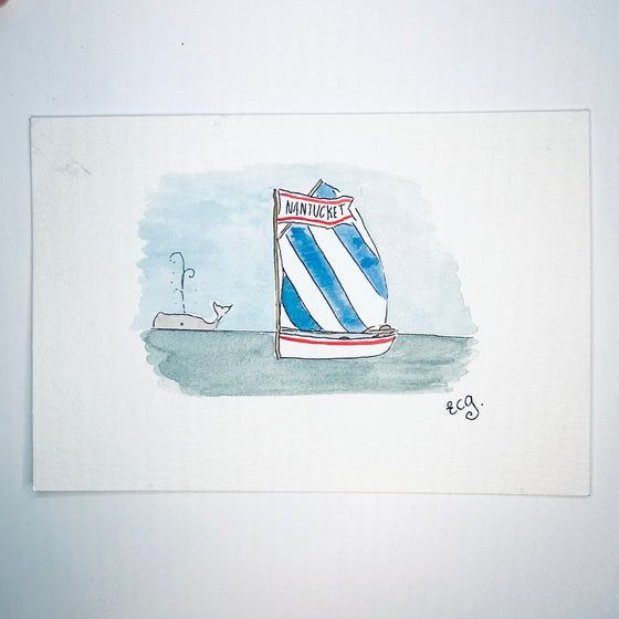 Nantucket Cat Boat Postcard