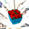 Pint of Strawberries Framed Watercolor, Ornament & Ceramic Basket