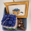 Pint of Blueberry Framed Watercolor, Ornament & Basket