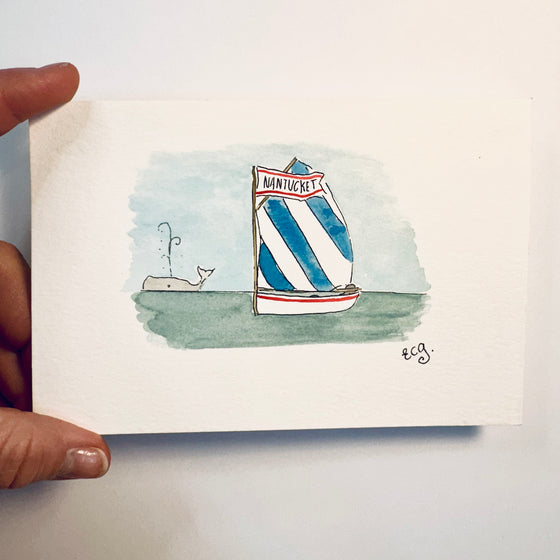 Nantucket Cat Boat Postcard