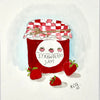 Strawberry Jam Framed Watercolor, Ornament & Ceramic Basket