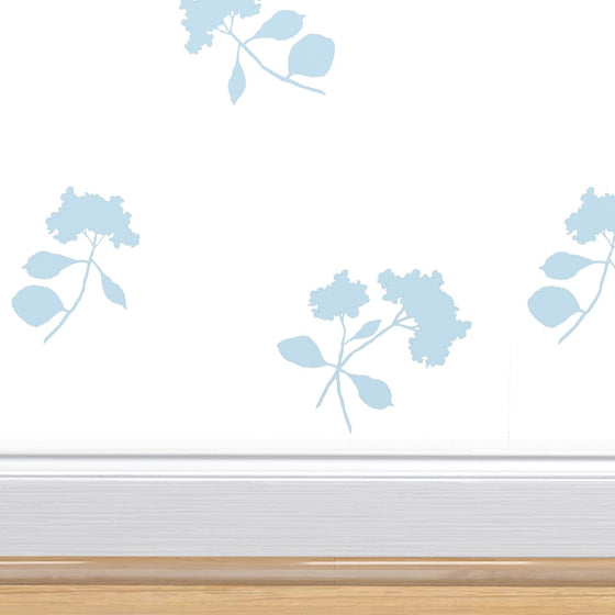 Tossed Blossoms in Cornflower Blue Wallpaper