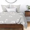 Tossed Blossoms in Fog Duvet Cover