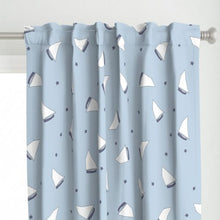  Tossed Boats in Cornflower Blue Curtain Panel