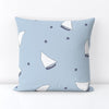 Tossed Boats in Cornflower Blue Throw pillow