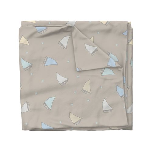 Tossed Boats Duvet Cover in Fawn