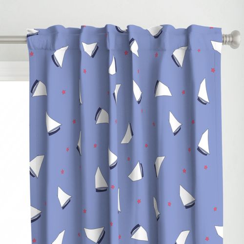 Tossed Boats in Americana Curtain Panel