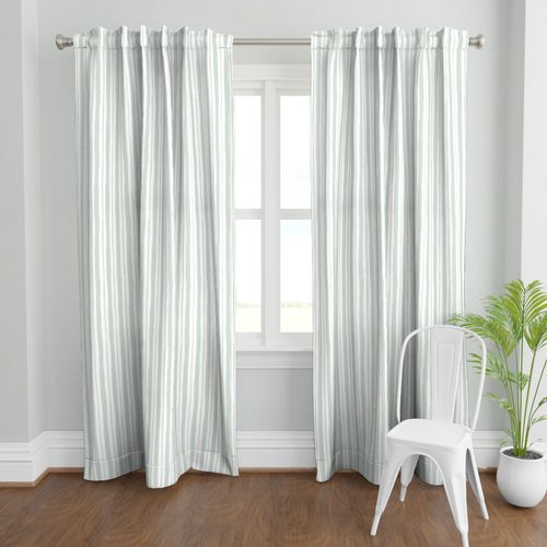 Watery Stripes Curtain Panel in Meadow Sage