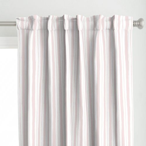 Watery Stripes in Shell Pink Curtain Panel