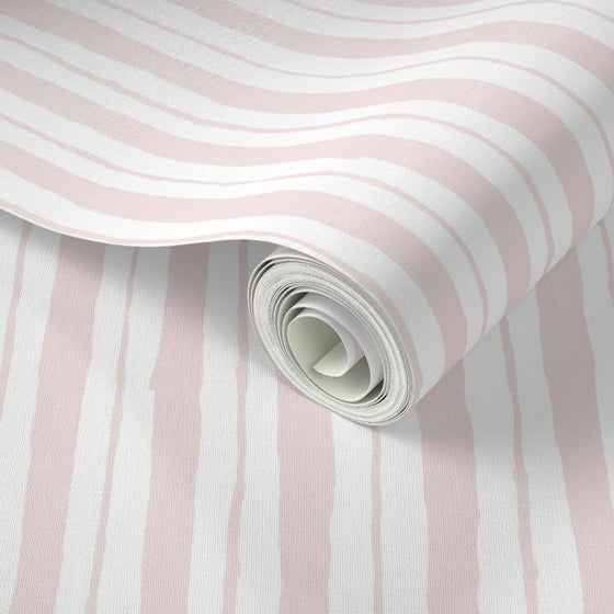 Watery Stripes Wallpaper in Shell Pink