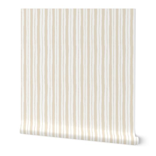 Watery Stripes in Sand Wallpaper