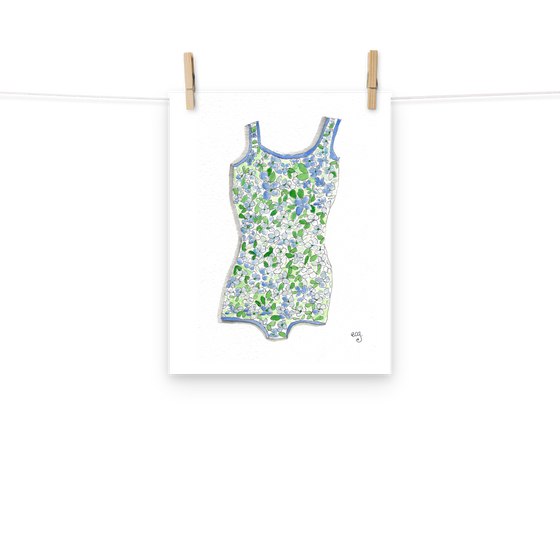 Hydrangea Swimsuit Art Print