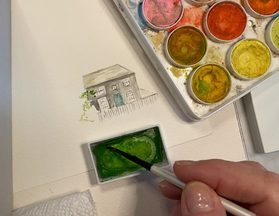 'Sconset Pump House Watercolor