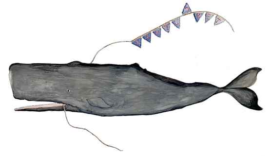 Banner Whale Art Print